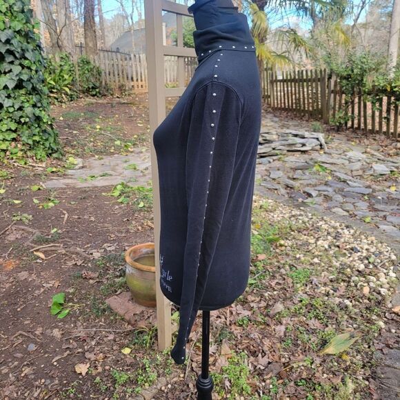 Harley Davidson Cycle Queen Studded Turtle Neck Size Small - Picture 4 of 8